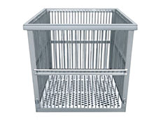 Dedicated basket for water spray retort